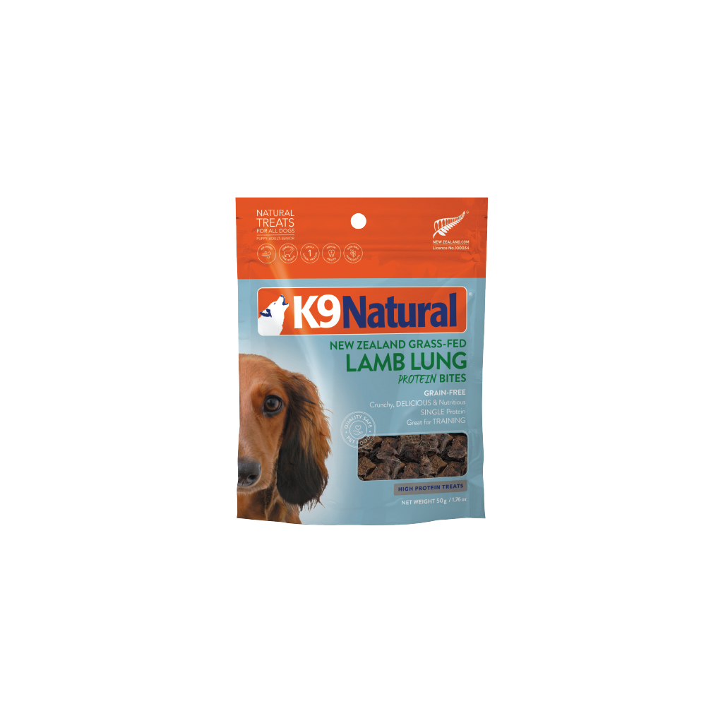 K9 Lamb Lung Protein Bites Dog Treats 50g