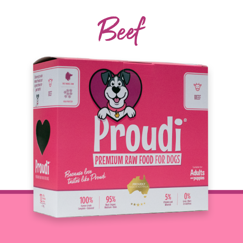 Proudi Raw Beef Dog Patties 2.4Kg