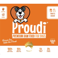 Proudi Raw Turkey & Chicken Dog Patties 2.4Kg