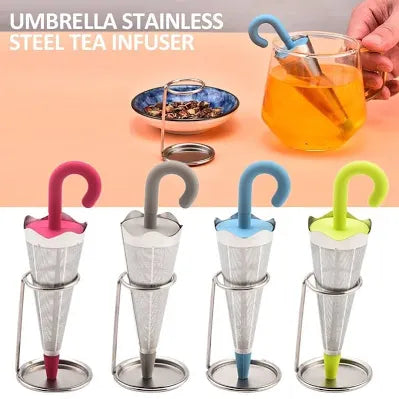 Umbrella Tea Strainer Blue