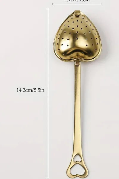 Heart Tea Strainer Gold